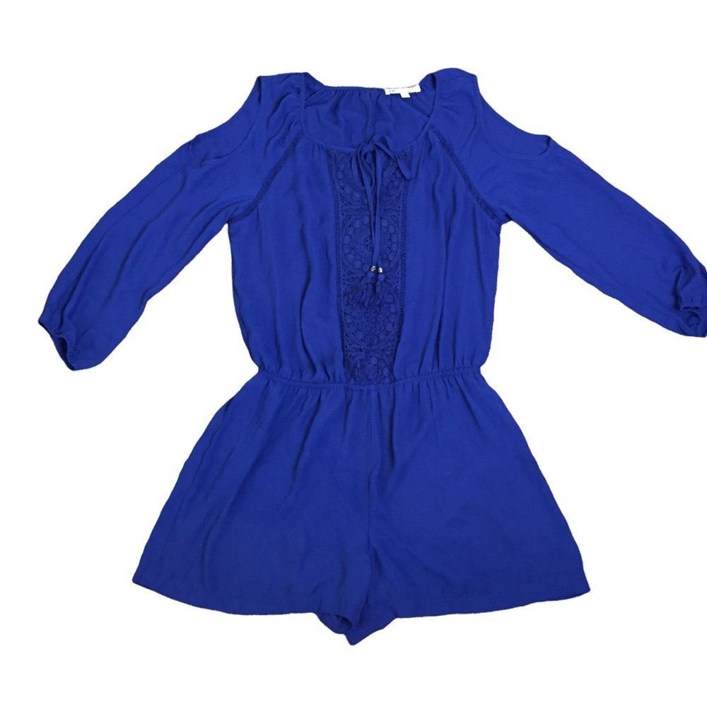 DR2 Cold Shoulder Romper Size Small Royal Blue Summer Daniel Rainn